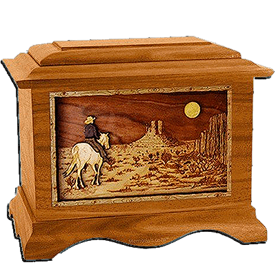 Last Ride Mahogany Cremation Urn for Two