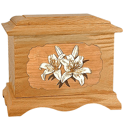 Lily Oak Cremation Urn for Two
