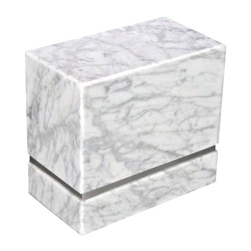 La Nostra Silver Bianco Marble Companion Urn