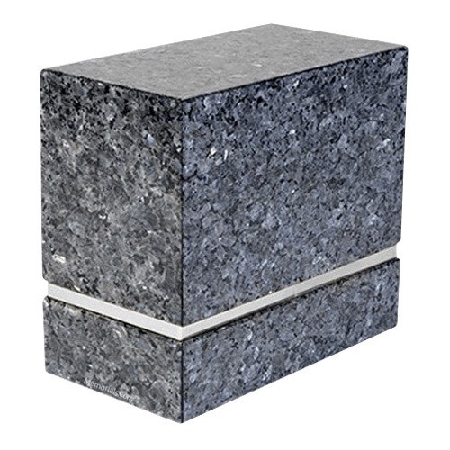 La Nostra Silver Blue Pearl Granite Companion Urn