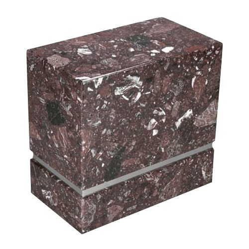 La Nostra Silver Rosso Levanto Marble Companion Urn