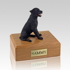 Labrador Black Sitting Dog Urns