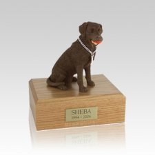 Labrador Chocolate Playing Medium Dog Urn