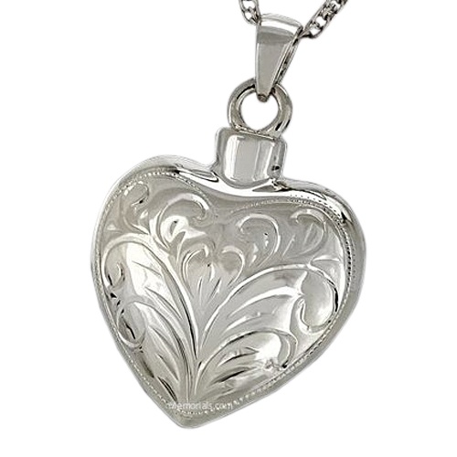 Lace Heart Cremation Pendant III