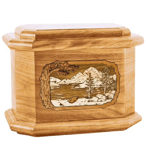 Lakeside Oak Octagon Cremation Urn