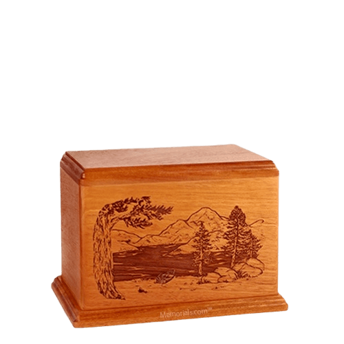 Lakeside Small Mahogany Wood Urn