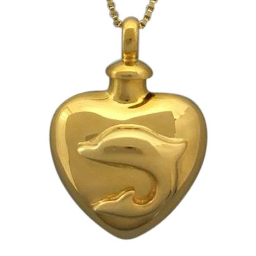 Large Dolphin Heart Cremation Jewelry II