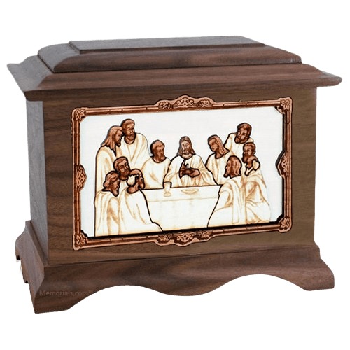 Last Supper Walnut Cremation Urn