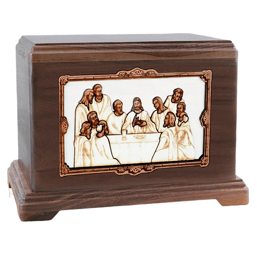 Last Supper Walnut Hampton Cremation Urn