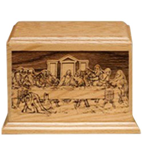 Last Supper Walnut Wood Urn