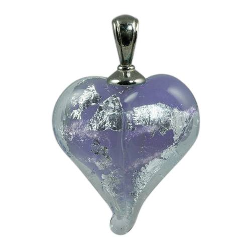Lavender & Silver Love Cremation Ash Pendant