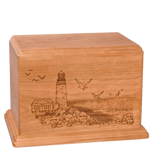 Lighthouse Companion Cherry Wood Urn