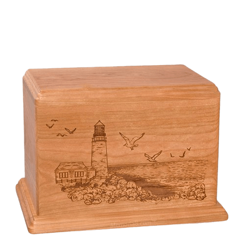 Lighthouse Individual Cherry Wood Urn