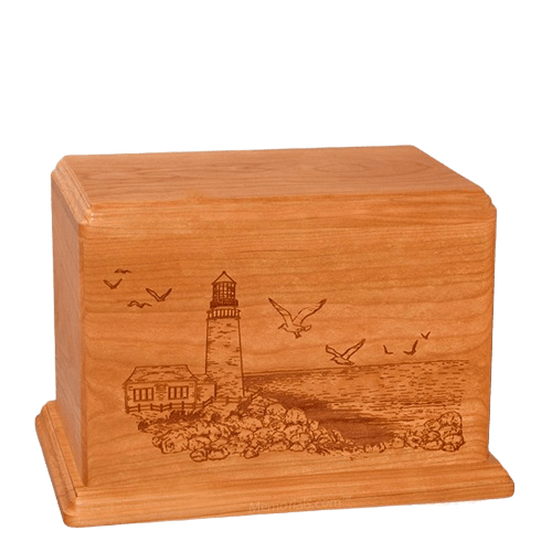 Lighthouse Individual Mahogany Wood Urn