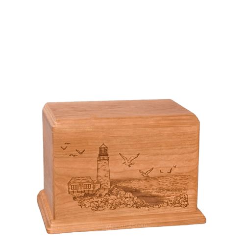 Lighthouse Small Cherry Wood Urn