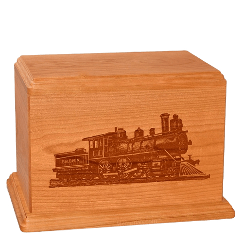 Locomotive Companion Mahogany Wood Urn