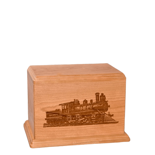 Locomotive Small Cherry Wood Urn