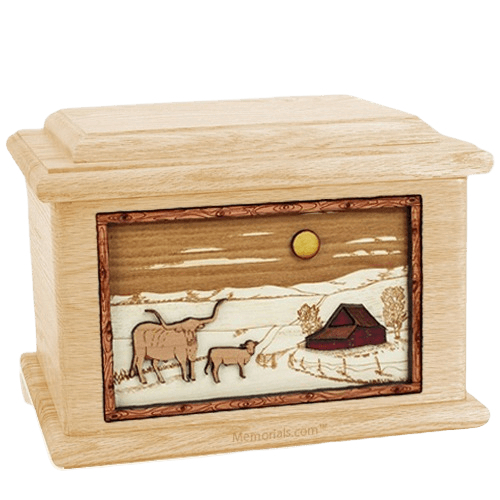 Longhorn Maple Memory Chest Cremation Urn