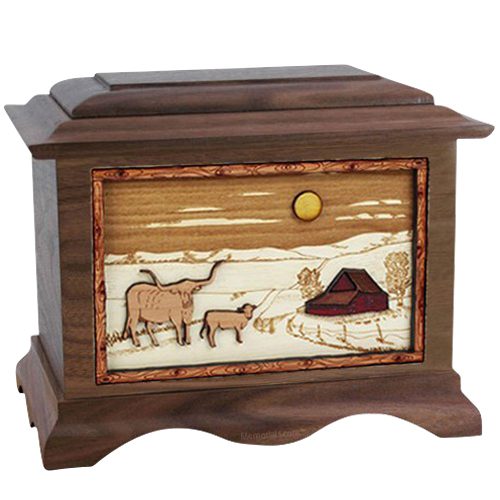 Longhorn Wood Cremation Urns