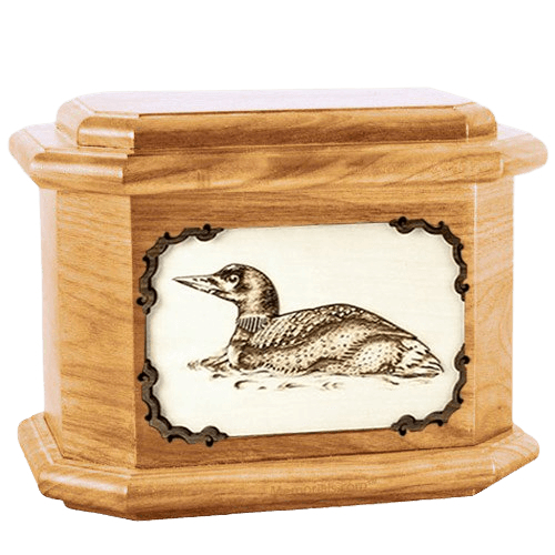 Loon Oak Octagon Cremation Urn