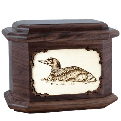 Loon Walnut Octagon Cremation Urn