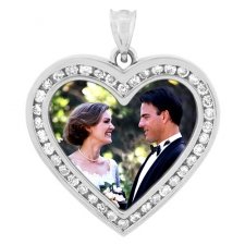 Love White Gold Photo Pendant