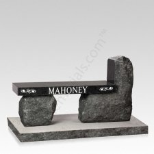 Rustic Rock Cemetery Bench