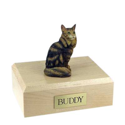 Maine Coon Brown Tabby Large Cat Cremation Urn 