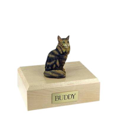 Maine Coon Brown Tabby Small Cat Cremation Urn