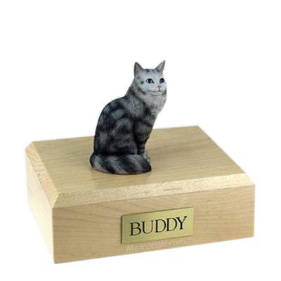 Maine Coon Silver Tabby Large Cat Cremation Urn