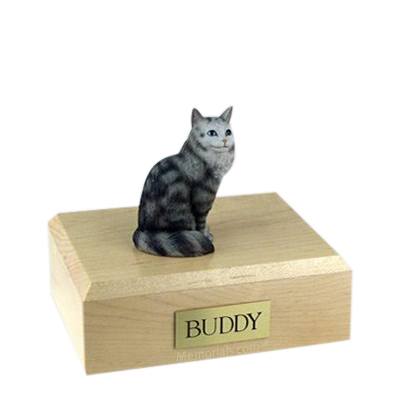 Maine Coon Silver Tabby Medium Cat Cremation Urn