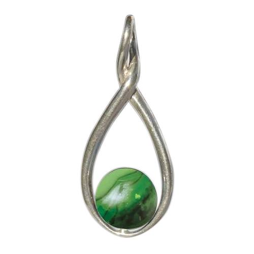 Malachite Infinity Cremation Ash Pendant