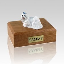 Maltese Blue Ribbon Medium Dog Urn