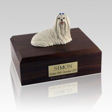 Maltese Sitting Large Dog Urn