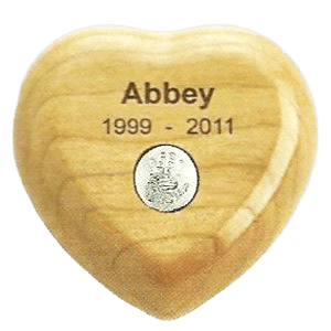 Maple Heart Print Keepsake Urn