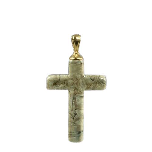 Marble Cross Small Cremation Ash Pendant