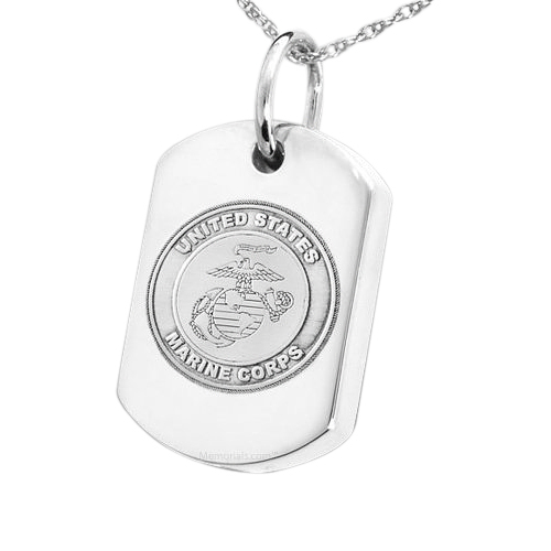 Marines Dog Tag Cremation Pendant III