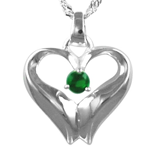 May Birthstone Cremation Heart