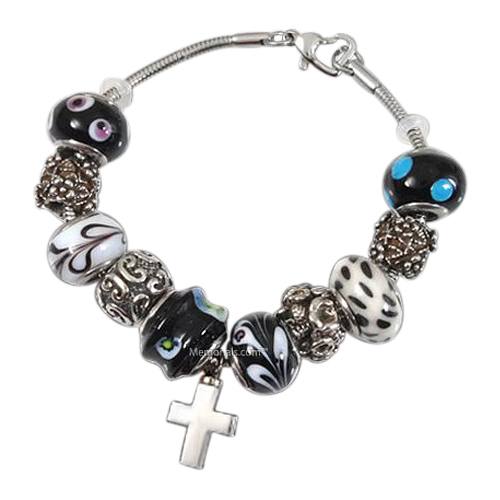 Midnight Cross Cremation Bracelet