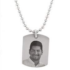 Modern Stainless Etched Pendant