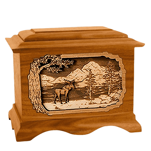 Moose Mahogany Cremation Urn