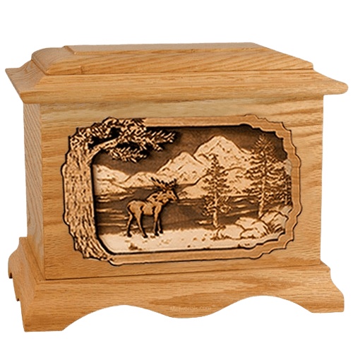 Moose Oak Cremation Urn