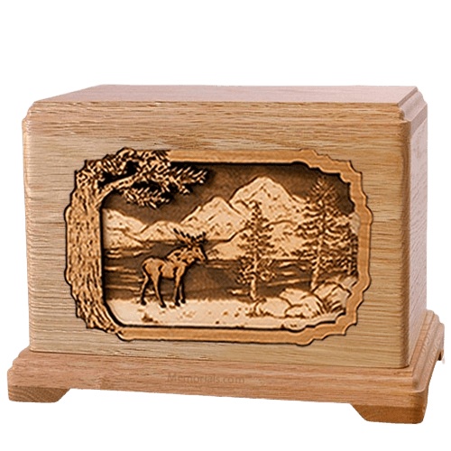 Moose Oak Hampton Cremation Urn