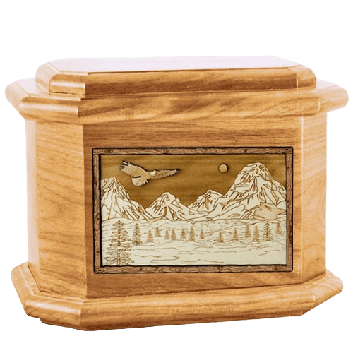 Mount Splendor Oak Octagon Cremation Urn