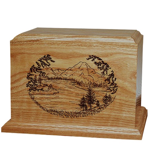 Mountain Lake Walnut Wood Urn