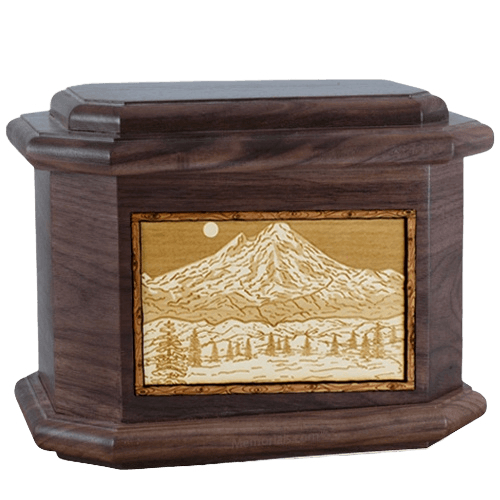 Mt Baker Walnut Octagon Cremation Urn