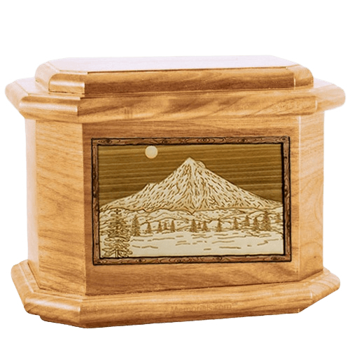 Mt Hood Oak Octagon Cremation Urn