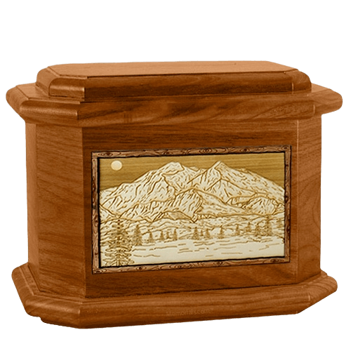 Mt McKinley Mahogany Octagon Cremation Urn
