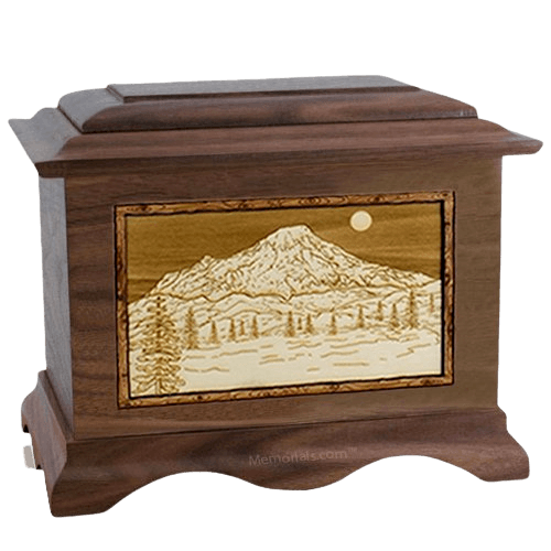 Mt Rainier Walnut Cremation Urn