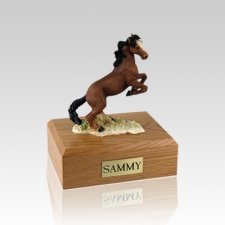 Mustang Brown Small Horse Cremation Urn